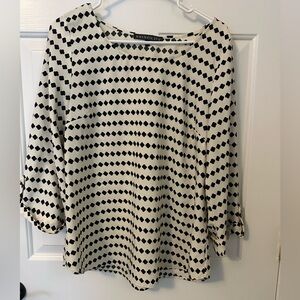Boxing Ivy stitch fix  Black and White Women's Top